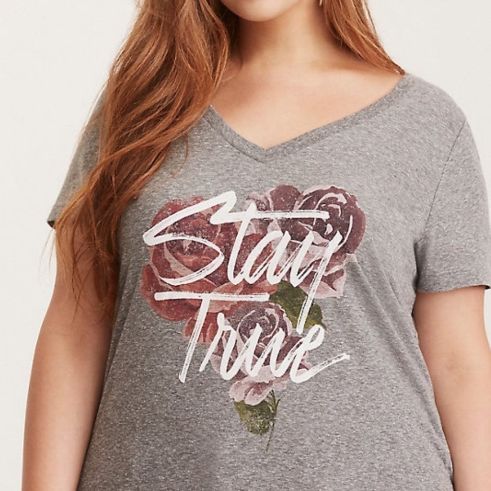 Torrid Stay True Tri-blend V Neck Tee